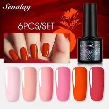 

Senalay Gel Nail Polish Manicure Set Hybrid Varnishes 4/6/10pcs Semi Permanent Gel Polish All For Manicure Nail Gel Set