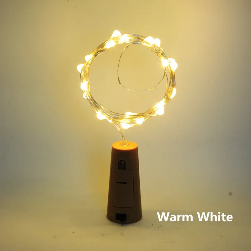 Warm Год 1 м 10Led/2 м 20Led лампа для бутылки вина медная проволока Сказочный мини-светильник s рождественские украшения Kerst Natal Декор - Цвет: Warm