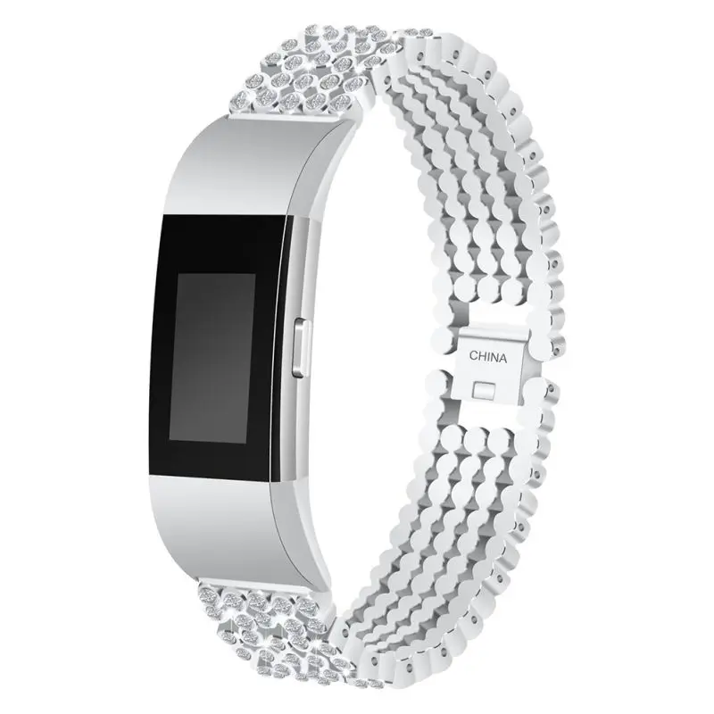 Metal Bands Women Adjustable Rhinestones Replacement Wristband Bracelet7