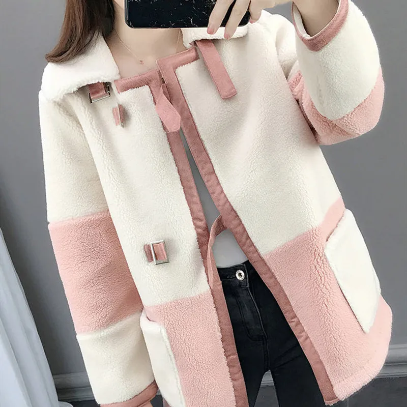 Зимнее женское пальто из искусственного меха, повседневное, размера плюс, меховая куртка, женское толстое теплое пальто, Женское пальто с длинным рукавом, Casaco Feminino