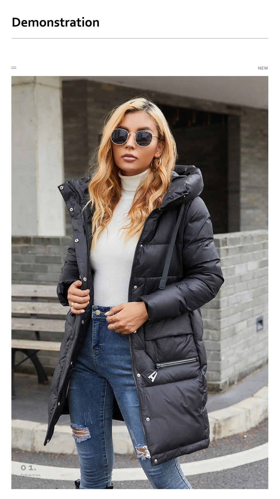 long down puffer coat HaiLuoZi 2021 Winter  Women Jacket Classic Lengthened Thick Women's Coat Fashion Hood Solid Color Casual Windproof Parka 6086 long black puffer coat