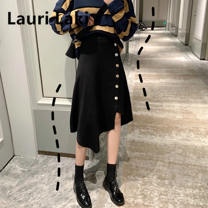 Irregular High Waist A-line Skirt Women Solid Elegant Vintage Black Pleated Maxi Plus Size Long Autumn Spring 2019 | Женская одежда
