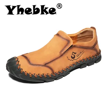 

Yhebke Size 38-46 Brand Winter Men Snow Boots High Quality Leather Man Ankle Boots Warm Fur Winter Fashion Autumn Men's Shoes