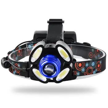 

Waterproof 50000LM T6+4 COB Led Headlamp 4 Modes Super Bright Flashlight LED Headlamp Rechargeable T6 LED Outdoor Light