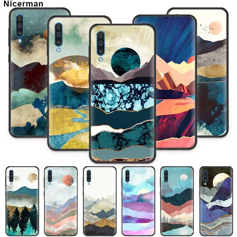 

Mountain Marble Case for Samsung Galaxy A01 A50 A70 A71 A51 A90 5G A80 A60 A40 A30 A20e A10 s Soft Phone Cover