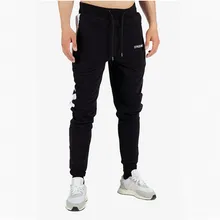 Мужские тонкие хлопчатобумажные спортивные брюки на шнурке, спортивные тренажеры, фитнес-брюки, мужские штаны для бега и тренировок, повседневные модные брюки-карандаш, спортивная одежда