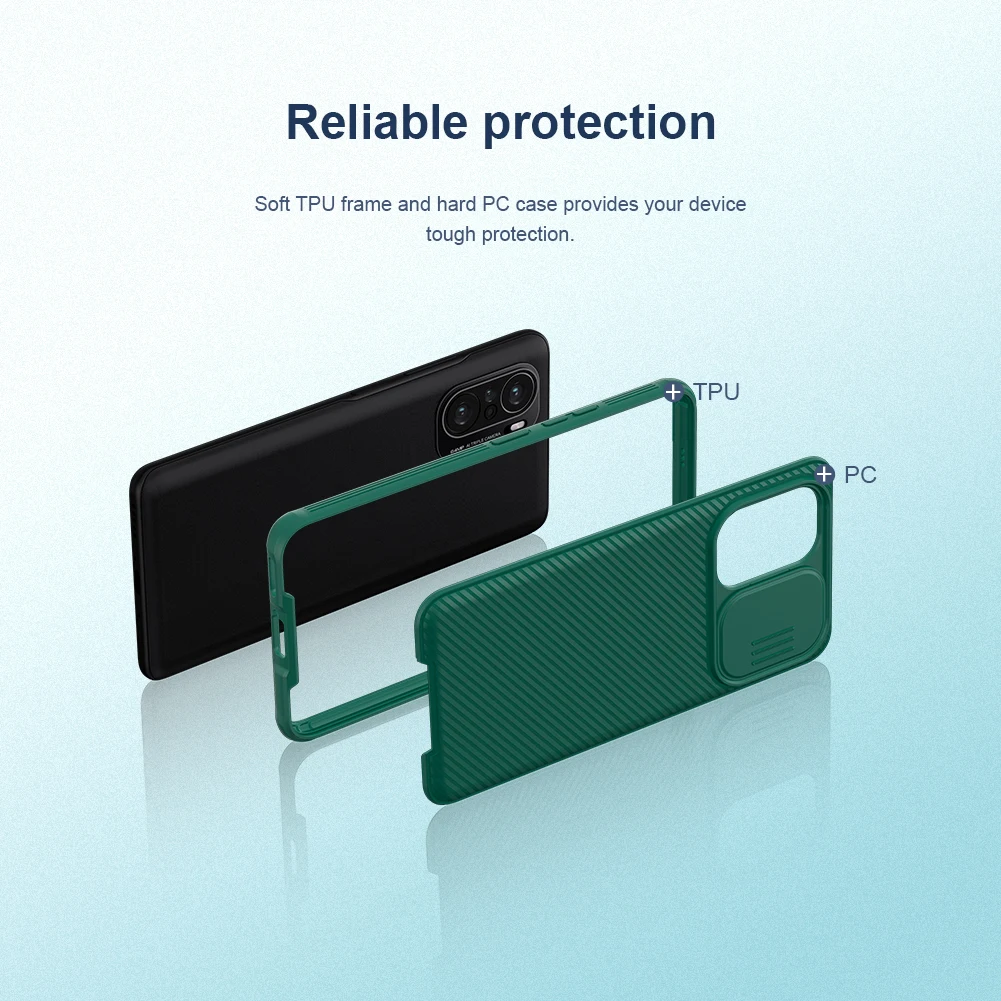 Para Xiaomi Poco X3 NFC Case, Nilkkin CamShield Pro Slim Funda protectora  con protector de cámara PC duro y TPU Ultra Thin Anti-arañazos Funda para