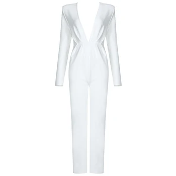 

Women Sexy Elegant Overalls Rompers Bandage Jumpsuit Female Long Sleeve Overall Trousers Party Playsuit Ladies Clothes