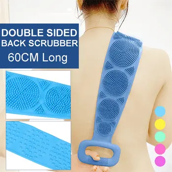 

Silicone Brushes Bath Towel Rubbing Back Mud Peeling Body Massage Shower Stretchable Scrubber Skin Clean Bathroom Shower 60*11CM