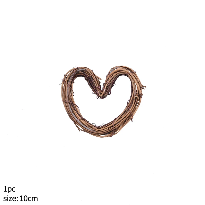 10cm-1pc-H 8-30 см венок из ротанга в форме сердца, ветка, гирлянда, рождественские, свадебные, праздничные, вечерние, для дома, сделай сам, венок, товары для украшения - Цвет: 10cm-1pc-H