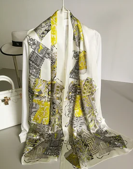 

Women's 100% Pure Silk Satin 12mm Long Big Scarf Shawl Wrap Neckerchief 175x52cm 68"x20" WJ114