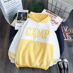 2022 nova camisola feminina versão coreana mais veludo inverno nova costura bonito impressão de manga comprida com capuz jaqueta senhoras mais