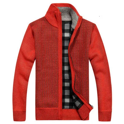 Зима Осень мужской толстый свитер Мужской приталенный флисовый свитер пальто Верхняя одежда Однотонный свитер куртка M-3XL