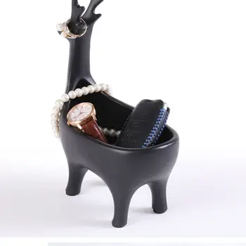 

Cute Deer Shape Key Jewelry Storage Box Bracelet Storage Rack Ring Display Rack Flower Plant Resin Pot Home Decoration
