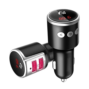 

Car Bluetooth FM Transmitter Wireless Radio Adapter Music MP3 Player Car Kit Hands Free Calls with QC3.0 Dual USB Charge 5