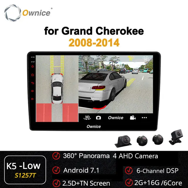 Ownice 10," Android 9,0 8 ядерный автомобильный стерео gps Навигатор Радио carplay DSP 4G LTE SPDIF для Jeep Grand Cherokee 2008 - Цвет: S1257 K5-Low