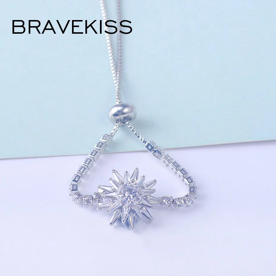 Bravekiss модный шарм цирконы прозрачные регулируемые браслеты для женщин странная вещь теннис ювелирные браслеты аксессуары UB0226