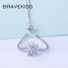 Bravekiss модный шарм цирконы прозрачные регулируемые браслеты для женщин странная вещь теннис ювелирные браслеты аксессуары UB0226