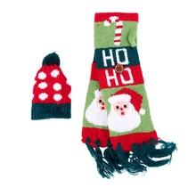 Винтажный Декоративный Рождественский шарф шляпа набор Рождественская бутылка вина набор, красный(Санта