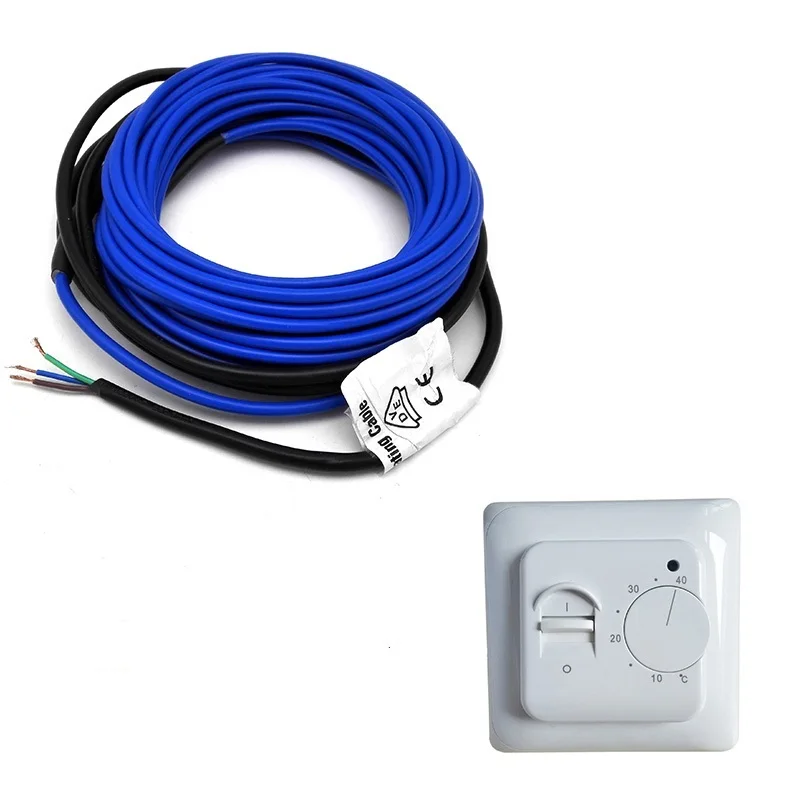 M5 with Cable Все размеры 20 Вт/м Инфракрасный нагревательный кабель 220 В двухпроводник Крытый открытый теплый пол провода подъездная дорога гараж таяния снега - Цвет: M5 with Cable