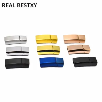 

10pcs/lot custom logo hole:11.7*6.2mm Stainless Steel Magnetic Clasps Leather Cord Bracelet End Caps Bracelets Findings Jewelry