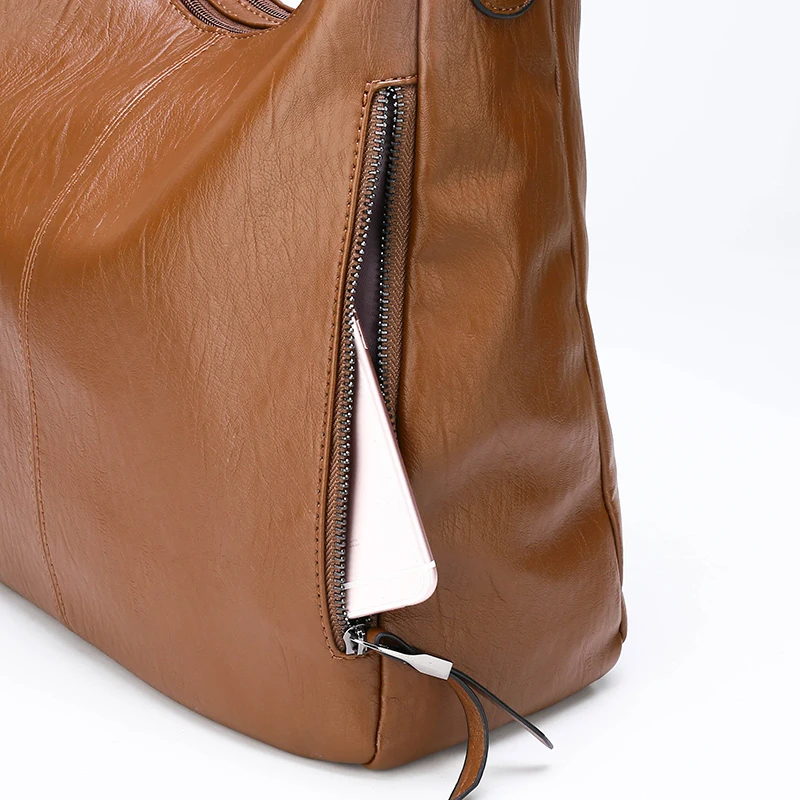 Роскошная брендовая модная женская сумка из искусственной кожи в стиле ретро Женская Большая вместительная сумка-тоут