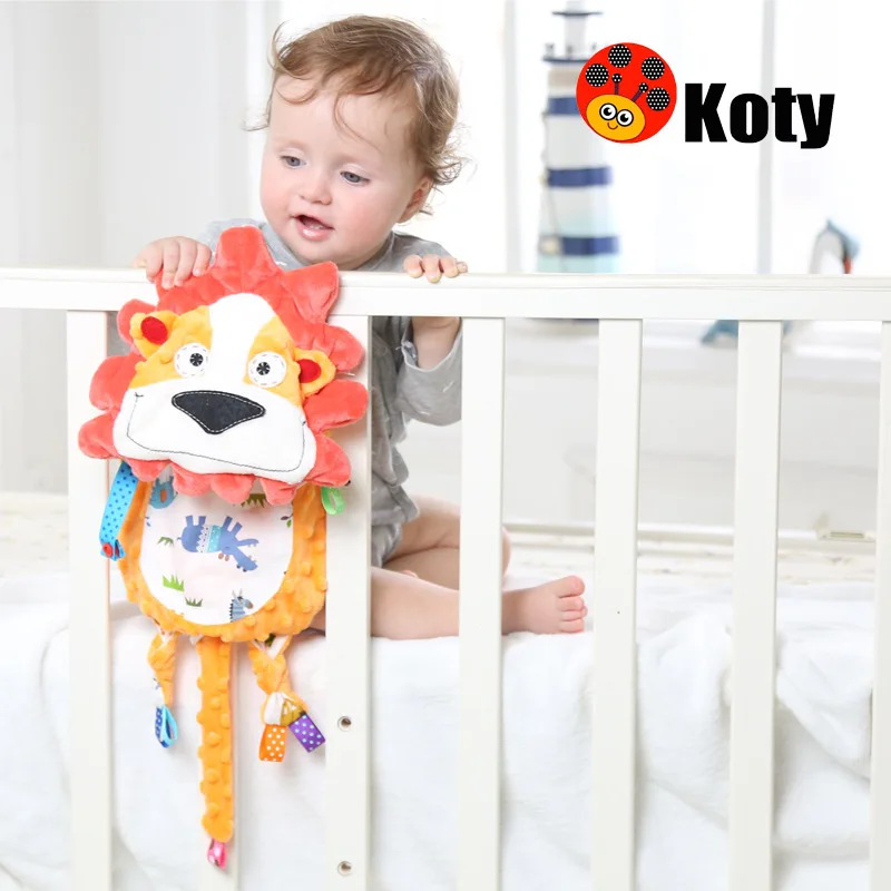 Koty Baby Animal удобное полотенце плюшевые мягкие игрушки этикетка кукла успокаивающее полотенце для ребенка