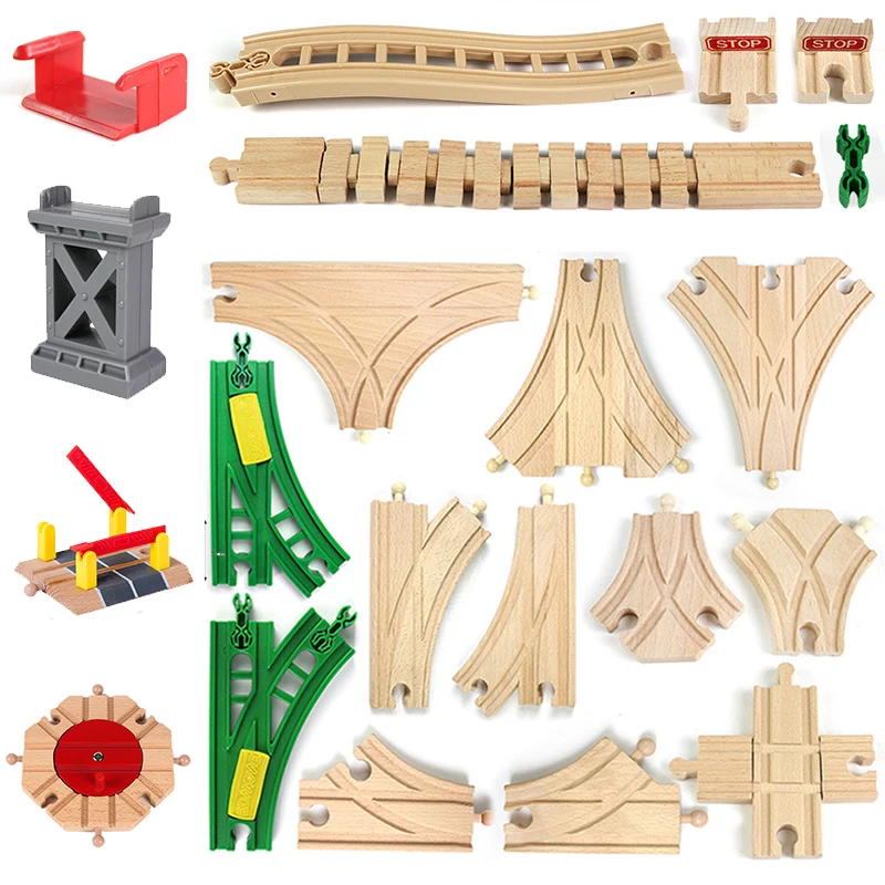 Wooden Train Accessories Wood Toys for Children Compatible Educational Toy Blocks Truck Suit Thoma Assemble Kids Gift | Игрушки и хобби