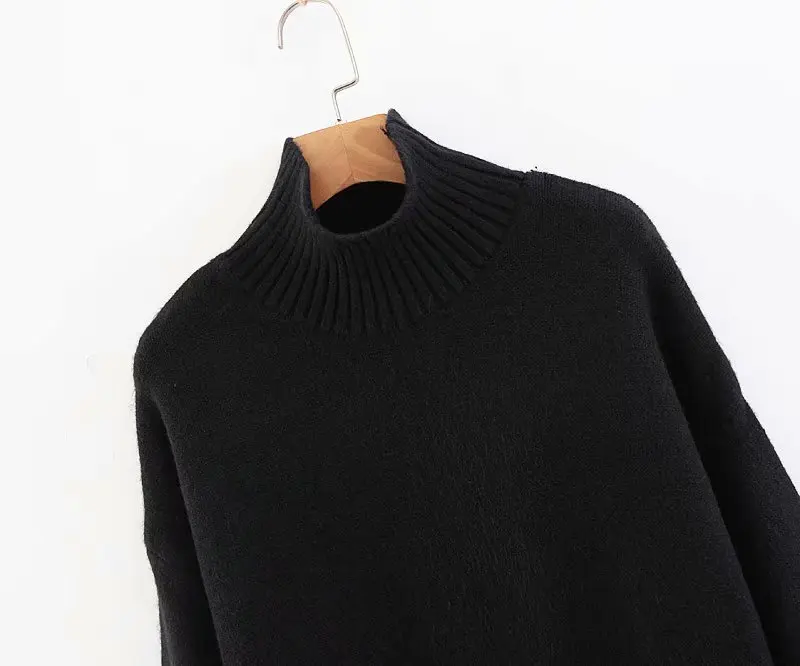 

Pullover Sweater Women's Korean-style Mid-length Solid Color Jersey Dress Autumn And Winter Korean-style High Collar Base Tops F
