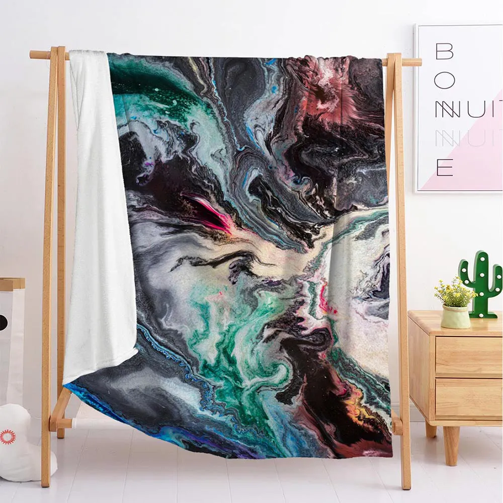 

Flow color texture blanket sleeping blanket flannel blanket travel blanket single double large customized blanket bedding