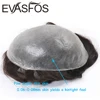 EVASFOS Men's Natural Hair Wig Full PU Capillary Prosthesis Man Indian Human Hair Transparent Toupee Hair Replacement System ► Photo 3/6