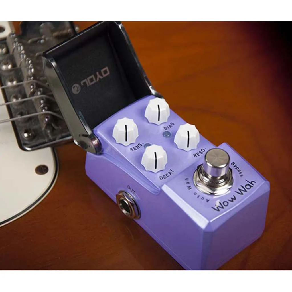 Metal Wow Wah Electric Guitar Effect Pedal Auto Wah Effector Sensitivity Bias Resonance Decay Knob