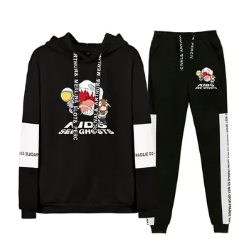 

Kids See Ghosts Hoodie Unisex Tracksuit Two Piece Set Long Sleeve Women Men's Hoodies+Sweatpants Hip Hop Casual Rap Clothes