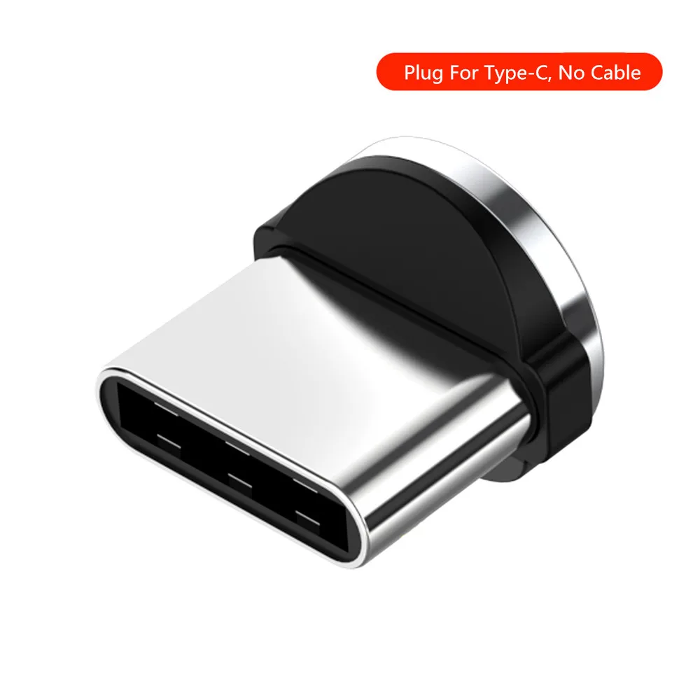 Магнитный зарядный кабель типа C, светящийся usb-кабель для iPhone XS Max XR X светодиодный USB C провод для быстрой зарядки для samsung huawei P20 - Цвет: Only Type-C Plug