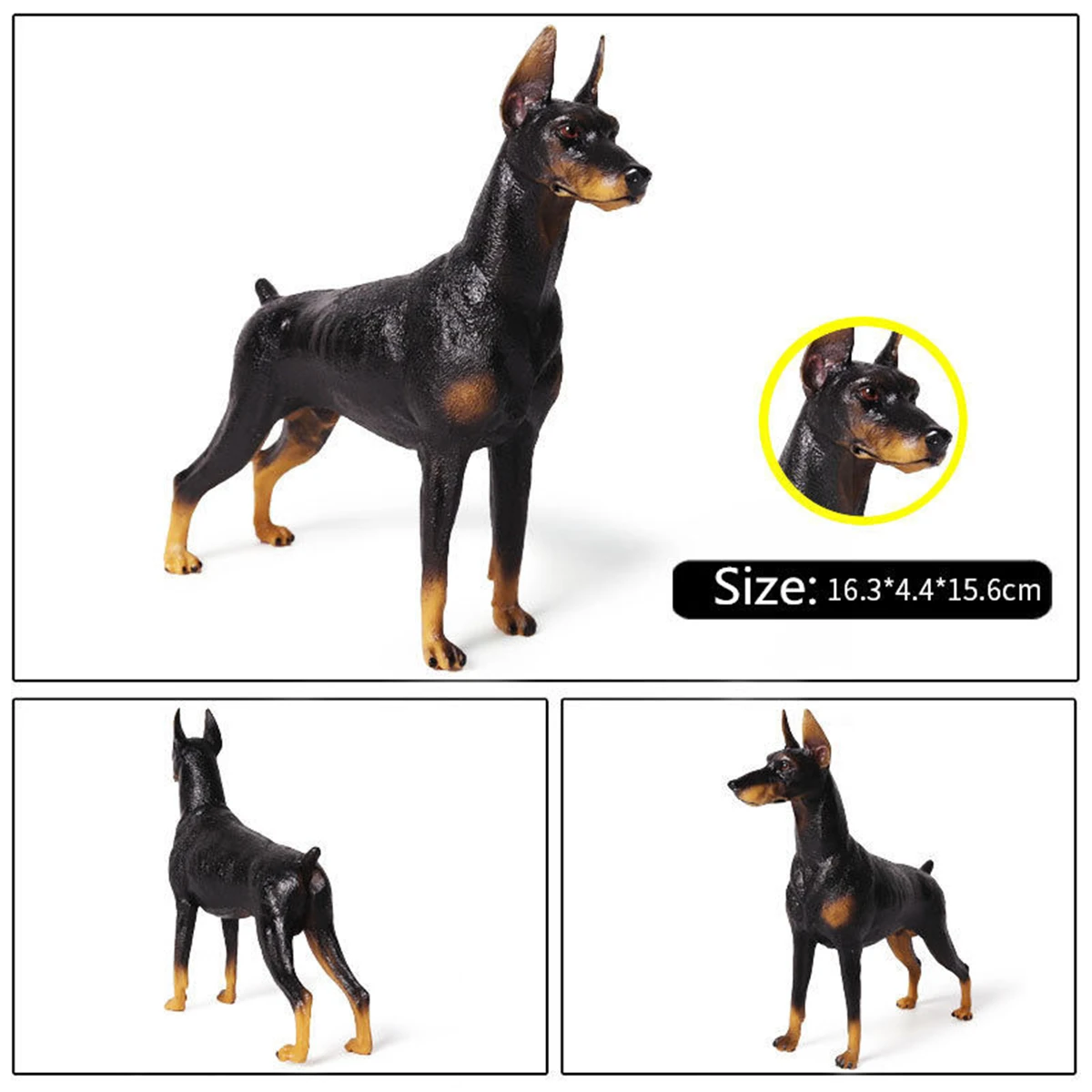 Немецкая фигурка собаки Doberman Pinscher животного коллекционная игрушка Обучающие