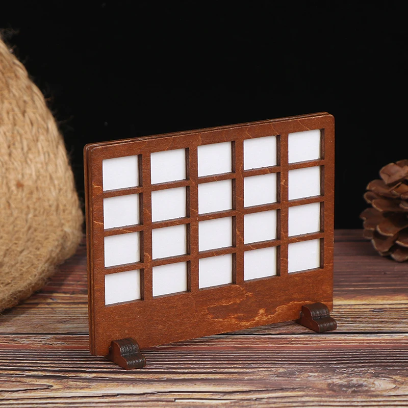 1:12 Dollhouse Miniature Wooden Home Furnishings Retro Screen Dolls House Bedroom Life Scene Ornament