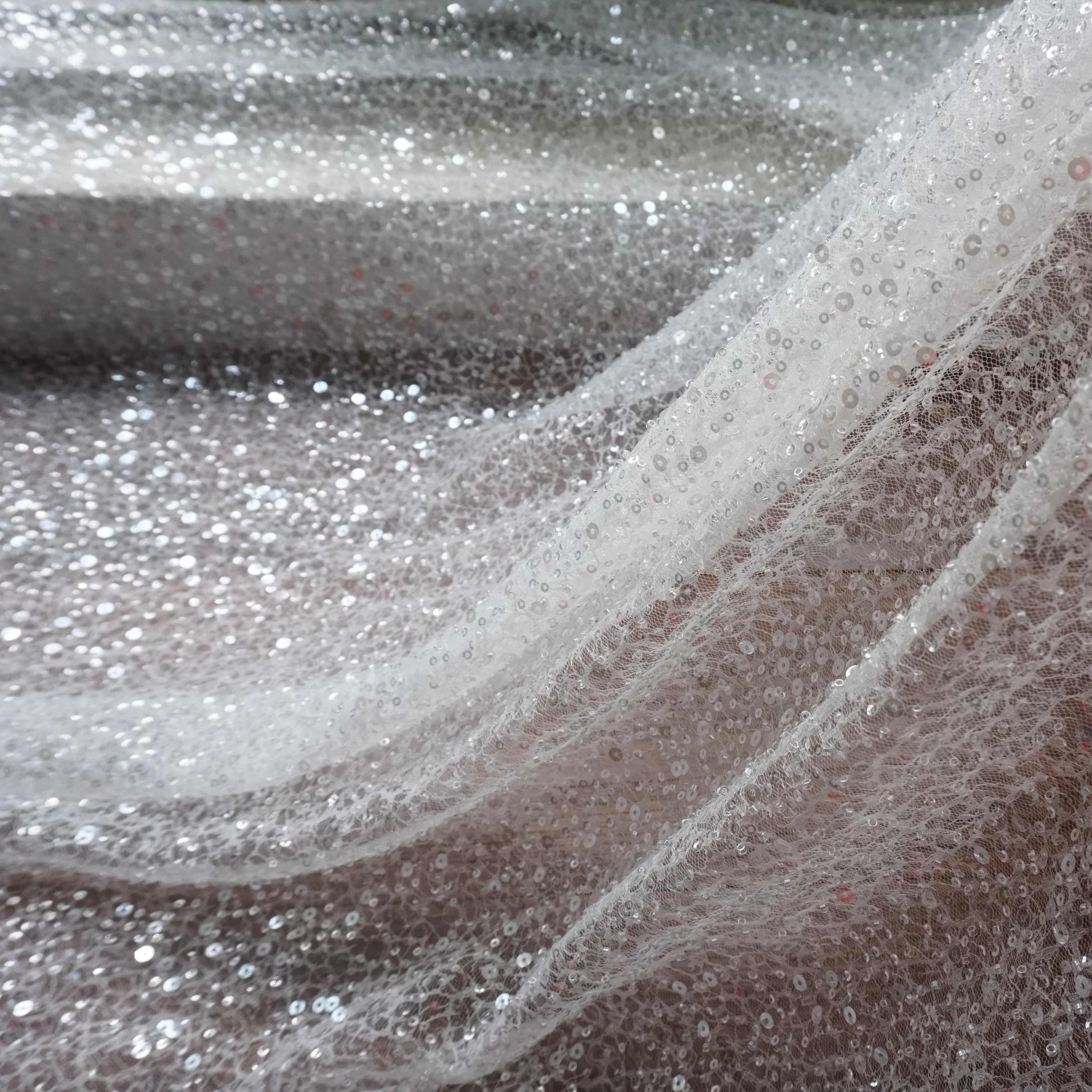 

Lace+beads+sequins Shiny shiny shiny fabric 1 Yard! Luxurious heavy beading lace wedding gowns lace fabric with silvery sequins!