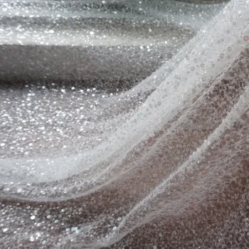 

Lace+beads+sequins Shiny shiny shiny fabric 1 Yard! Luxurious heavy beading lace wedding gowns lace fabric with silvery sequins!