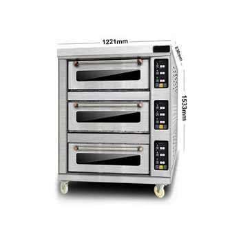 

Oven Commercial 8.5w Stainless Steel Three-layer Three-plate Electric Oven Cake Bread Pizza Baking Gas Large Oven YXD-Z303 ZG