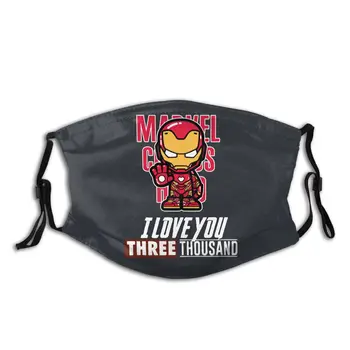 

Iron Man Half Tony Stark Reusable Face Mask with Filter Avengers Super Hero Dustproof Respirator Mouth Muffle
