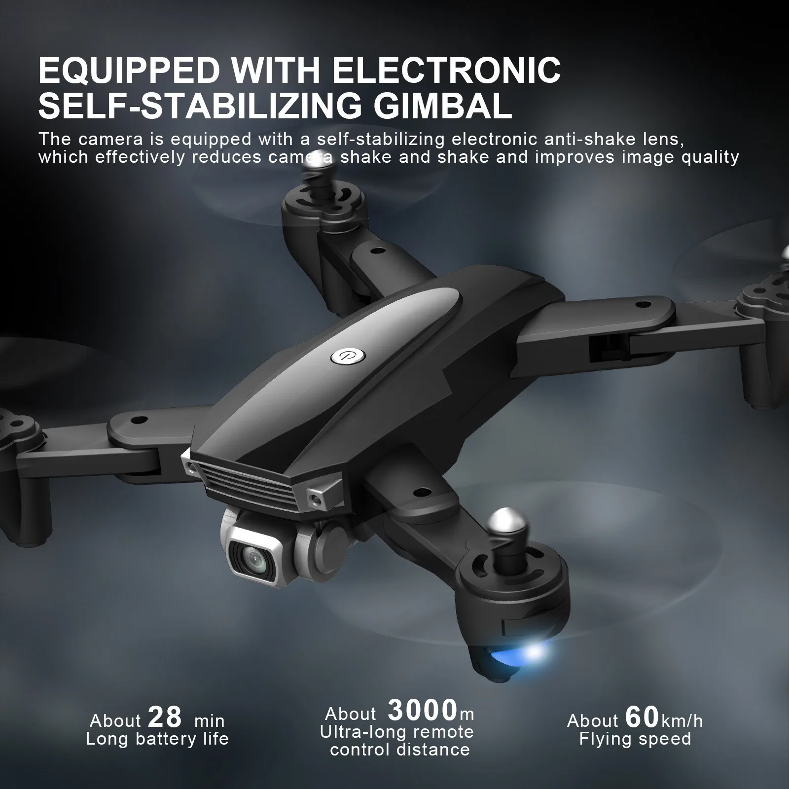 5g Wifi 3km Fpv Gps With 6k Hd Camera 2-axis Gimbal Brushless Foldable Rc Drone Aerial Photography Black Toy | Электроника