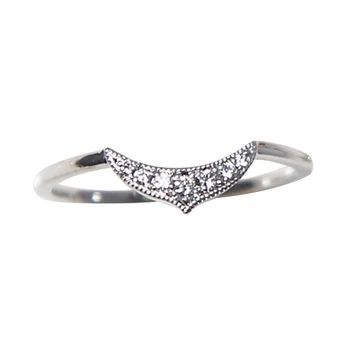 

EDI 14K White Gold Yellow Gold Natural 0.07cttw G/SI Diamond Wedding Band Moon Coronated Macth Ring For Women