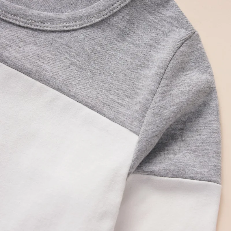Осенняя верхняя одежда для маленьких мальчиков и девочек Повседневный свитер с длинными рукавами в стиле пэчворк Детское пальто