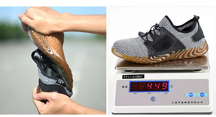 Safety Shoes Breathable Mesh Steel Toe Cap Labor Shoes Summer Lightweight Work Anti-smashing Stab-resistant Protective Footwear (16)