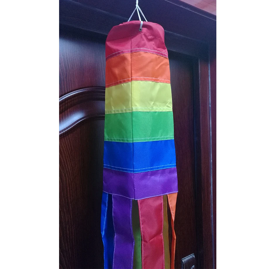 Вышитый Радужный Windsock 60 ''Садовый флаг для сада Windsock домашний декор