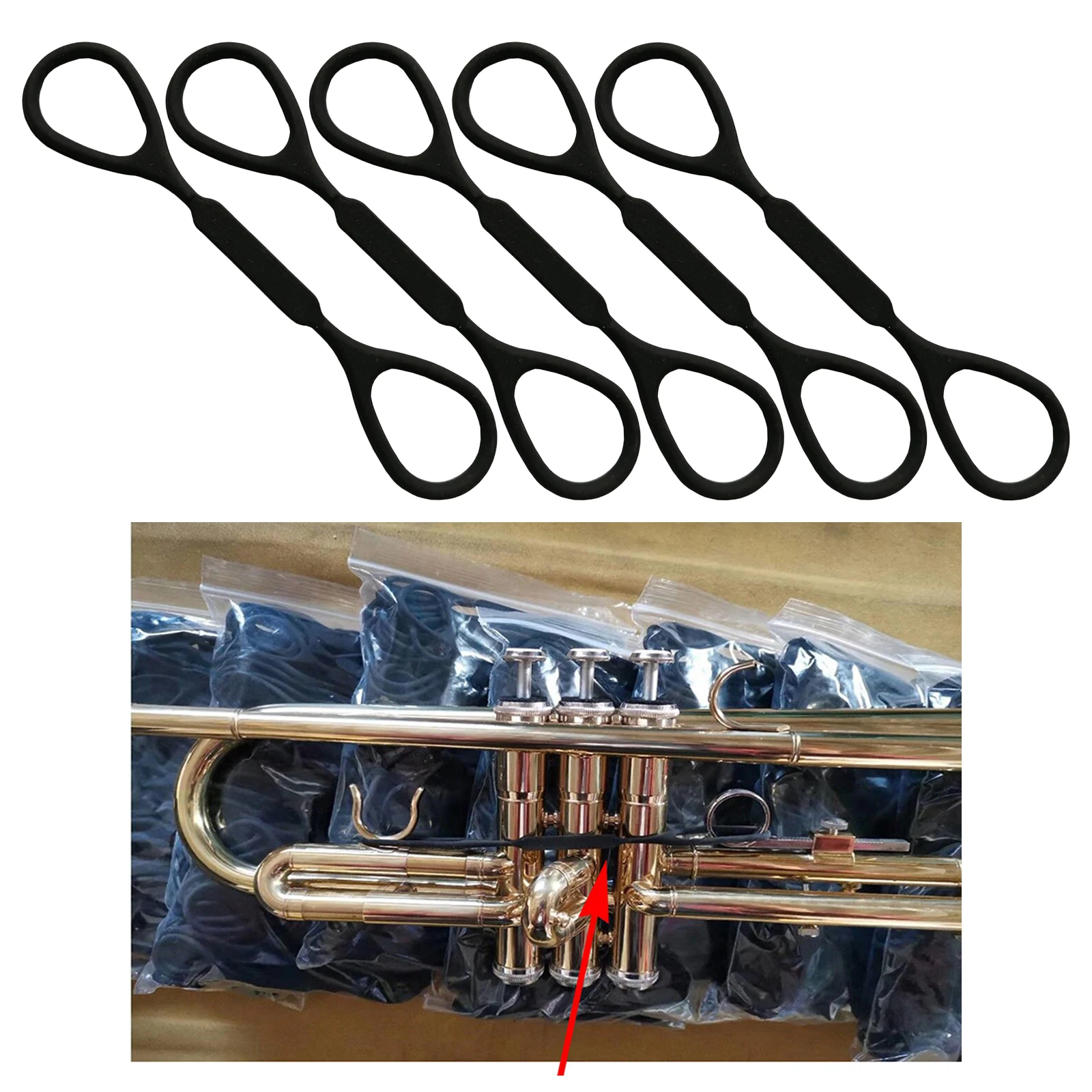 5Pcs Silicone Rubber Trumpet Slide Bumper Stopper Ring Musical Instrument Accessory