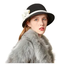 Модная женская фетровая шляпа с цветочным рисунком, винтажные вечерние Лоскутные шляпы, зимняя фетровая шляпа в стиле ретро, женские фетровые шапки Chapeu femme# D