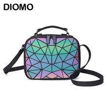 DIOMO, женская маленькая сумка на плечо, Геометрическая сумка, сумки через плечо для женщин, светящаяся квадратная сумка для студентов, подростков, девушек, лазерная сумка
