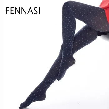 

FENNASI Women's Polka Dot Black Nylons Tights Pantyhose With Print Stripe Pattern High Waist Slim Sexy Tights Breathable
