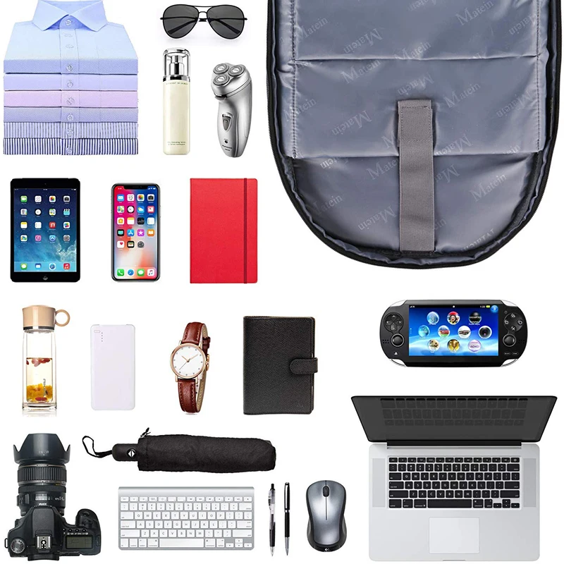 Matein 17 дюймов wo мужской рюкзак для ноутбука с USB портом прочная дорожная сумка для компьютера для мужчин школьная сумка для колледжа большая Студенческая сумка для книг